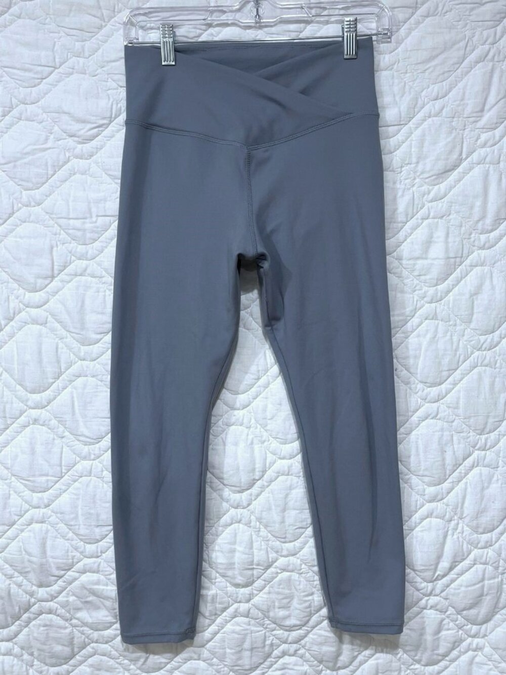 Danskin Leggings – High Rise Crossover Waistband – Blue/Gray Color - Size Small